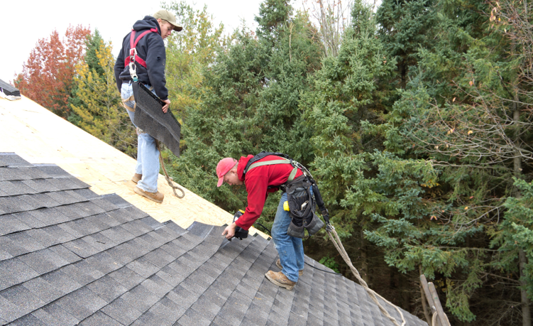 dry asphalt shingles